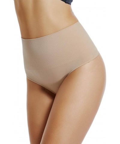 Women's Tummy Control Thong Shapewear High Waist Body Shaper Thongs Underwear - Nude-1 - CV18A2QL5DY $22.44 Panties