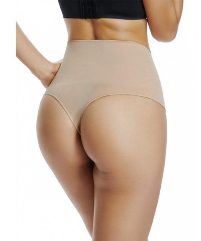 Women's Tummy Control Thong Shapewear High Waist Body Shaper Thongs Underwear - Nude-1 - CV18A2QL5DY $22.44 Panties