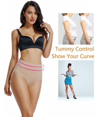 Women's Tummy Control Thong Shapewear High Waist Body Shaper Thongs Underwear - Nude-1 - CV18A2QL5DY $22.44 Panties