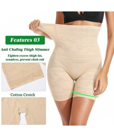 High Waist Shaperwear Shorts for Women Tummy Control Thigh Slimmer Slip Short Under Dresses Body Shaper Panties - Beige-297 -...