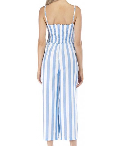 Womens Jumpsuits Strappy Striped Playsuit Bandage Bodysuit Party - Blue Striped - C418WC0X3H8 $29.19 Shapewear