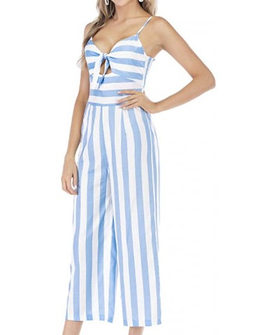 Womens Jumpsuits Strappy Striped Playsuit Bandage Bodysuit Party - Blue Striped - C418WC0X3H8 $29.19 Shapewear