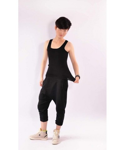 Cotton Long Tank Top Compression Chest Binder for Tomboy Trans Lesbian - Black - CY18A474GR3 $45.35 Shapewear