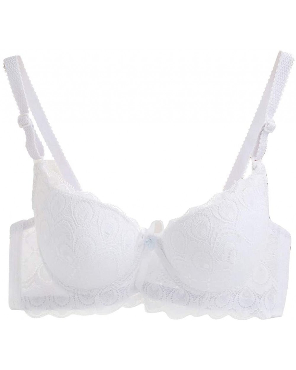 Women 3/4 Cup Lace Bras Sexy Brassiere Push Up Lingeries Comfortable Basic Plain Lingerie - White - CV18SGGZK69 $12.34 Bras