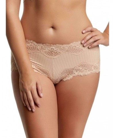 Felina | Paramour | Stripe Delight Lace Hipster Panty | 4-Pack | Black & Fawn - Black Fawn - CH18CMQCYX2 $75.93 Panties