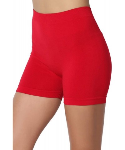 Seamless Everyday Bike Shorts Intimately Under Layer Short Leggings - 11inch Red - CQ11MYKO3X1 $14.57 Panties