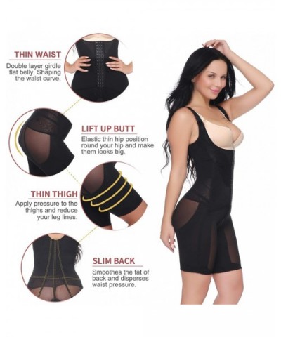 Womens Full Body Shaper Waist Cincher Seamless Smooth Bodysuit Shapewear Open Bust Thin Leg - Black - CP18SUYCHUD $45.05 Shap...