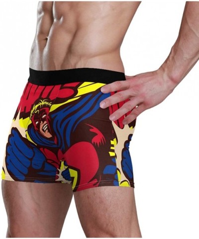 Men's No Ride-up Boxer Briefs Comfortable Breathable 1 Pack Underwear - Superhero - CB18TR2KRUL $19.68 Boxer Briefs