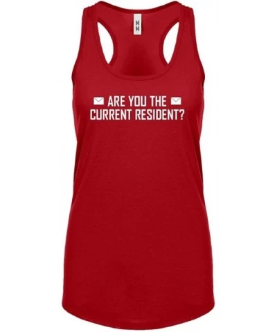 are You The Current Resident? Womens Racerback Tank Top - Red - CW180H5T0QX $19.47 Camisoles & Tanks