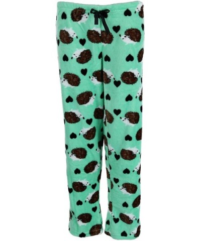 Women's Plus Size Plush Novelty Pattern Pajama Pants - Hedgehog - CQ192CDDS45 $26.83 Bottoms