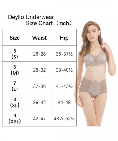 Women's Underwear Lace Briefs High Waist Soft Breathable Ladies Panties Multipack - Black-beige-toffee - CQ194TH78EA $34.46 P...