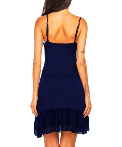 Women's Full Slip Adjustable Spaghetti Strap Cami Under Dress Extender - 2-navy Blue - CK188E6UZ3D $18.18 Slips