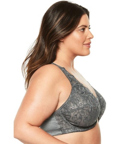 Women's Plus Size Embroidered Front-Close Underwire Bra - White (0375) - CS189K03R0Y $39.39 Bras