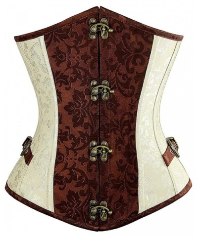 Women's&Lady's Sexy PU Leather Halter Shoulder Straps Underbust Top Overbust Corset Waistcoat Vest - Brown - CK18L4UZNUZ $58....