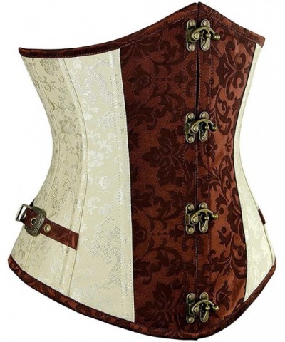 Women's&Lady's Sexy PU Leather Halter Shoulder Straps Underbust Top Overbust Corset Waistcoat Vest - Brown - CK18L4UZNUZ $58....