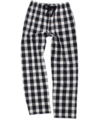 100% Woven Cotton Soft & Cozy Flannel Pants & Care Guide Adult - Black/White Buffalo - C4199803R30 $52.21 Sets