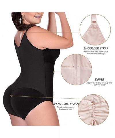 Women's Shapewear Waist Slimming Open-Bust Underwear Butt Lifter Zip Plus Size L-6XL - Black - CS18X945SGR $44.78 Shapewear