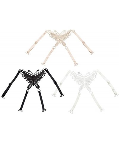 3Pcs Lace Bra Straps Butterfly Flower Cross Back Bra Shoulder Fashion Sexy Strap Bandage Wrapped Chest Crop Tops Vest - Big B...