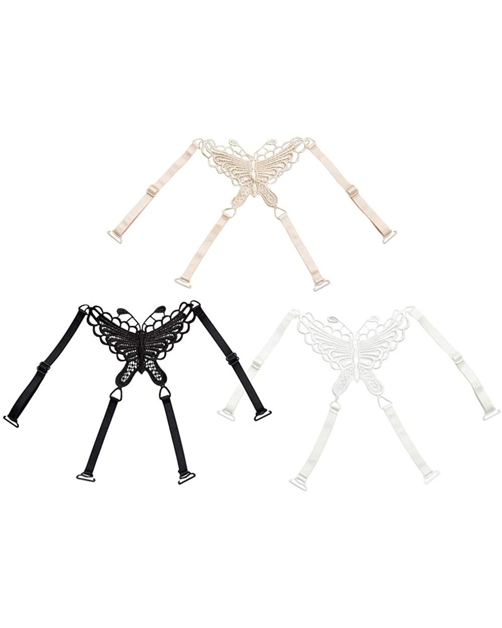 3Pcs Lace Bra Straps Butterfly Flower Cross Back Bra Shoulder Fashion Sexy Strap Bandage Wrapped Chest Crop Tops Vest - Big B...