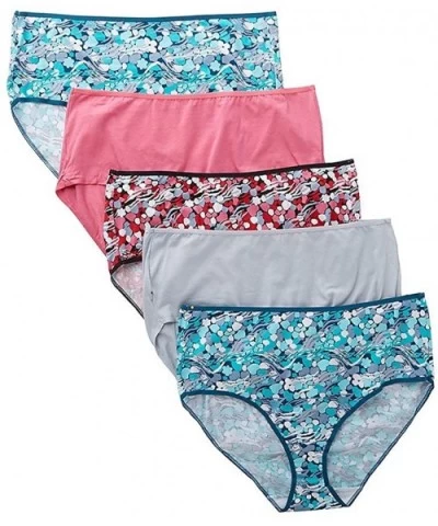 Women's Plus Size 5-Pack Breathable Stretch Brief - Assorted Colors - CD17YQR6W40 $31.40 Panties