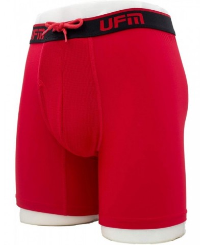 GEN3 6 inch Polyester Spandex Boxer Briefs Pat. Pouch Underwear 36-38 RED - CY19355QHYX $39.89 Boxer Briefs
