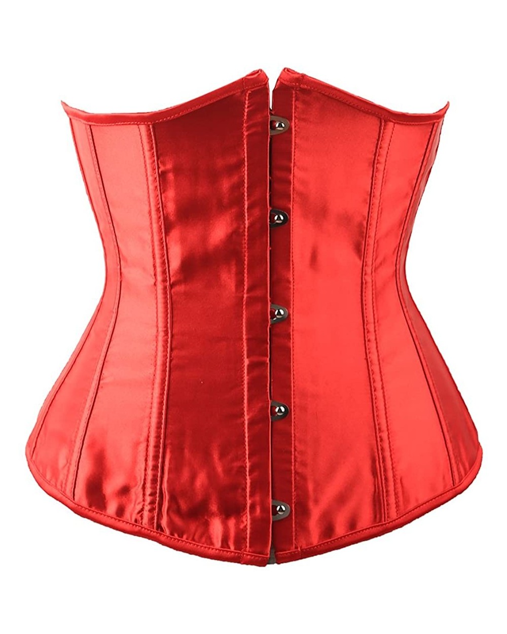 Women's Underbust Satin Lace Up Waist Cincher Corset Shaper Top (X-Large Red) - CG18D8EMIQT $24.18 Bustiers & Corsets