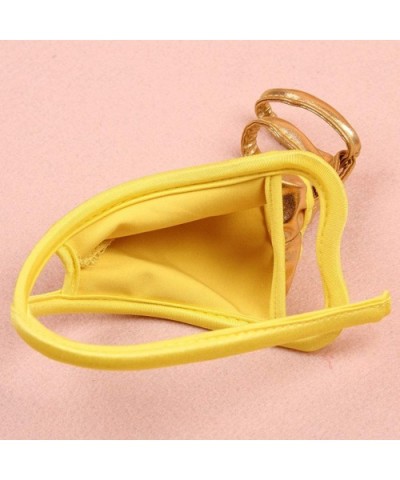 Men's Sexy Erotic G-Strings- Low Waist Ring Panties C-Line Pants Briefs Invisible Underwear - Yellow - C2196QXL3RR $13.39 Briefs