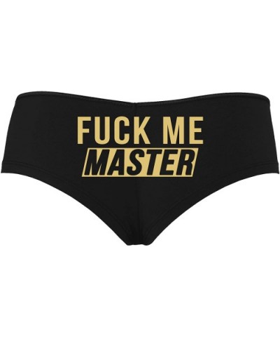 Fuck Me Master Give It to Me Please Black Boyshort Panties - Sand - CB1965MH80U $23.47 Panties