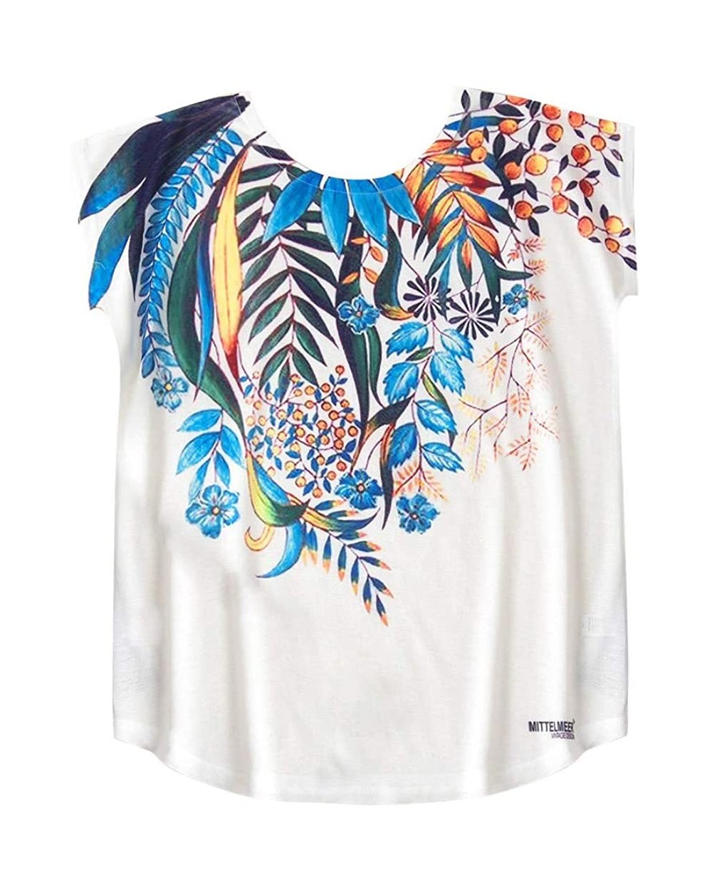 Fashion Womens Summer O-Neck Short Sleeve Print Tee Tops - Q - C41974YZZR4 $14.62 Robes