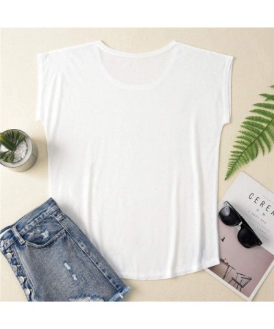 Fashion Womens Summer O-Neck Short Sleeve Print Tee Tops - Q - C41974YZZR4 $14.62 Robes