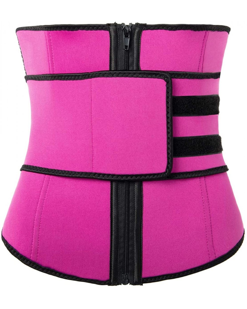 Women Waist Trainer Corset Trimmer Belt Body Shaper Waist Cincher Neoprene Sport Girdle with Zipper - Rose Red - CL19323SRZH ...