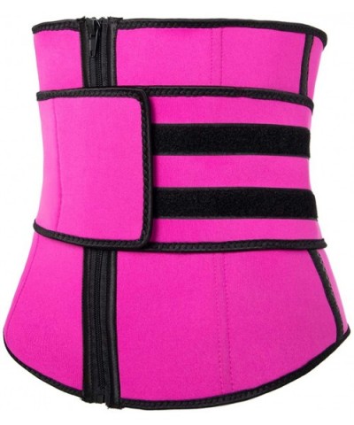 Women Waist Trainer Corset Trimmer Belt Body Shaper Waist Cincher Neoprene Sport Girdle with Zipper - Rose Red - CL19323SRZH ...