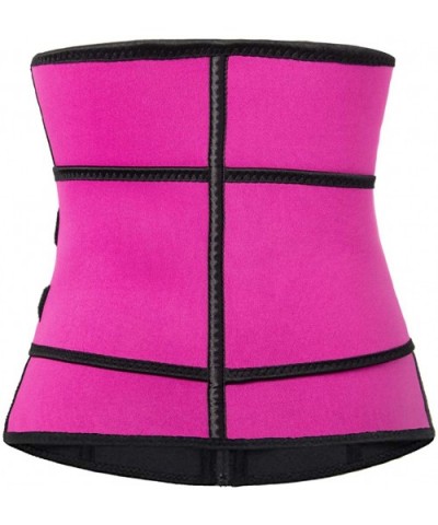 Women Waist Trainer Corset Trimmer Belt Body Shaper Waist Cincher Neoprene Sport Girdle with Zipper - Rose Red - CL19323SRZH ...