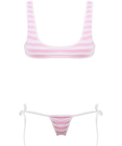 Womens 2Pcs Stripe Bikini Japanese Anime Lingerie Set Babydoll Underwears Nightwear - Pink&white 2 - CP19E45R7QU $18.66 Baby ...