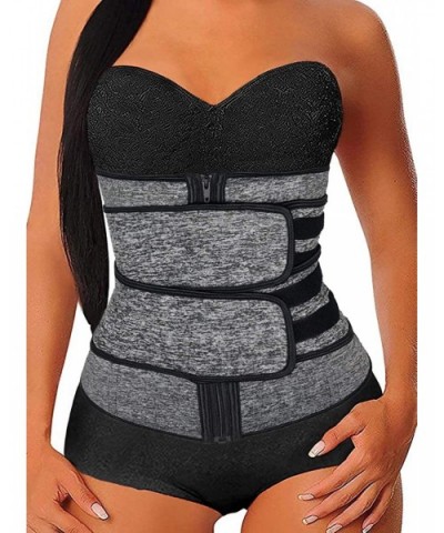 Womens Waist Trimmer Belt with Zipper Waist Cincher Corset for Weight Loss - Grey - C2199GZGNXA $52.10 Shapewear