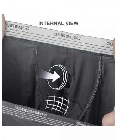 Men's Underwear 3 Pack Dual Pouch Sport Quick Dry Performance Boxer Briefs - Black/Navy Blue/Dark Gray - CE19270N9KC $60.27 B...