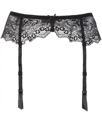 Women Sexy Lace Suspender Black Garter Belt for Thigh High Stockings - Black - CH183YHGIGN $23.25 Garters & Garter Belts