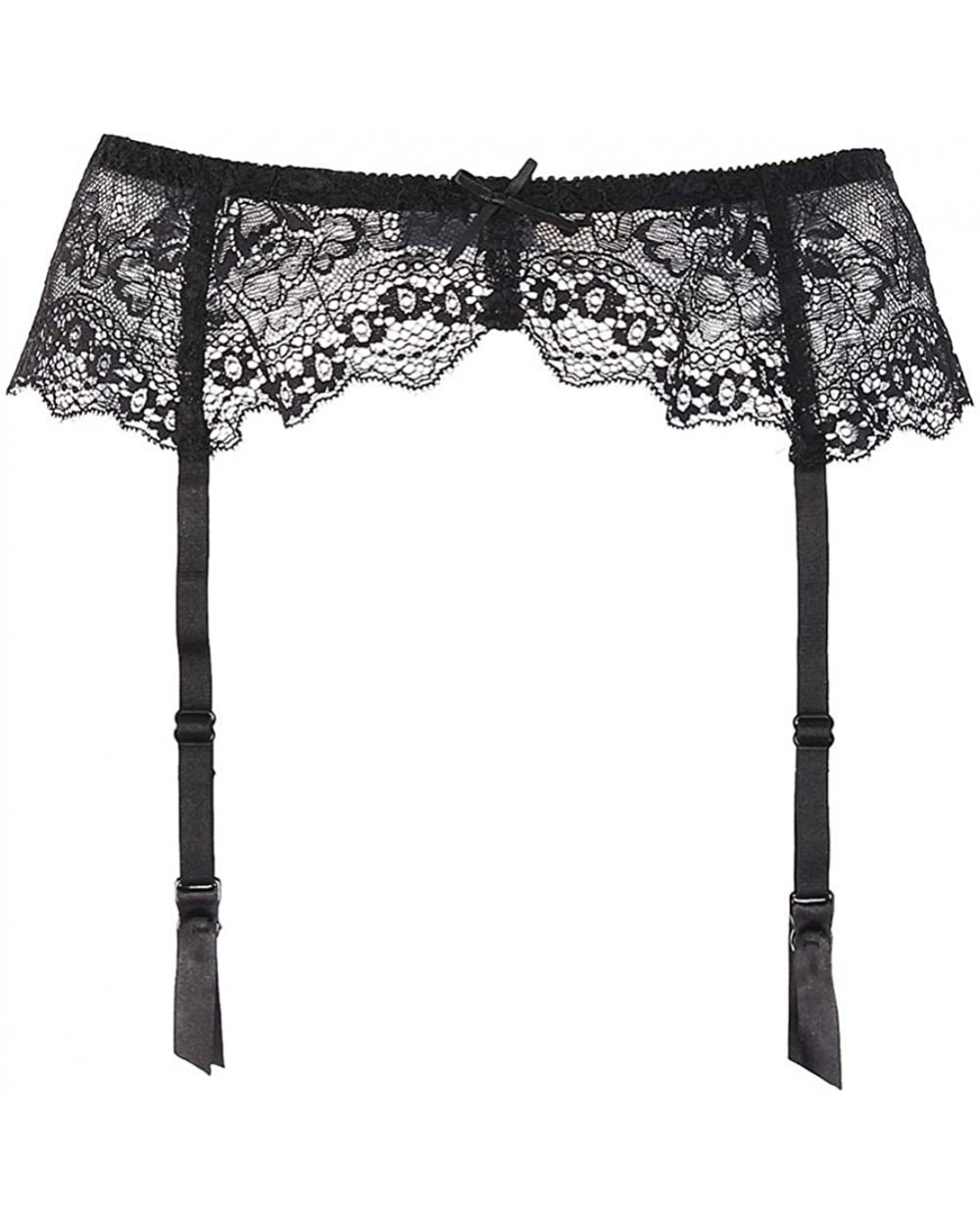 Women Sexy Lace Suspender Black Garter Belt for Thigh High Stockings - Black - CH183YHGIGN $23.25 Garters & Garter Belts