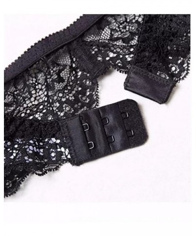 Women Sexy Lace Suspender Black Garter Belt for Thigh High Stockings - Black - CH183YHGIGN $23.25 Garters & Garter Belts