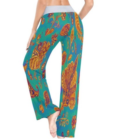 Womens Pajama Lounge Pants Paisley Flowers Flores Tulips Leaves Wide Leg Casual Palazzo Pj Sleep Pants Laides - 3d Print 1 - ...