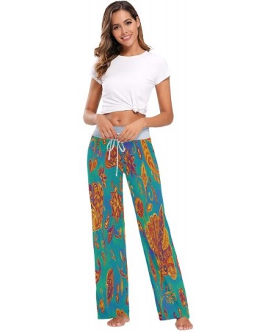 Womens Pajama Lounge Pants Paisley Flowers Flores Tulips Leaves Wide Leg Casual Palazzo Pj Sleep Pants Laides - 3d Print 1 - ...