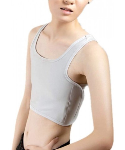 Tomboy Vest Super Flat Adjustable Hook&Loop Chest Binder Quick Dry Lesbian Tops - Gray - CO18WIO0YMD $30.32 Bustiers & Corsets