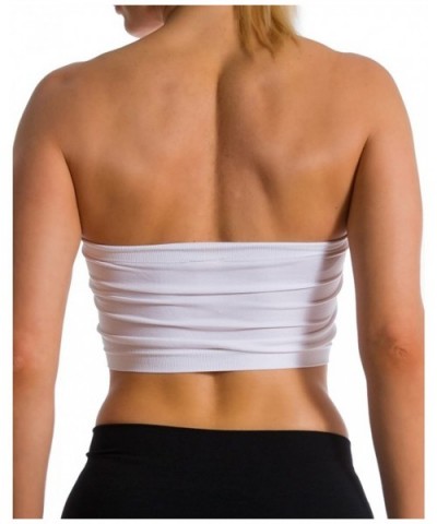 Seamless Strapless Sports Bra Bandeau Tube Top No Pad Mini Hot Tee - White - CN12HA6UN3B $11.80 Camisoles & Tanks