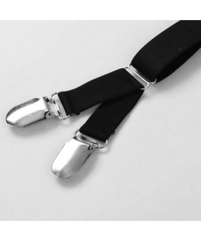 Women's Shiny Metallic Garter Belts for Holding Stockings Metal Clips with 6 Wide Straps - Black - CH198RGNGSR $23.27 Garters...