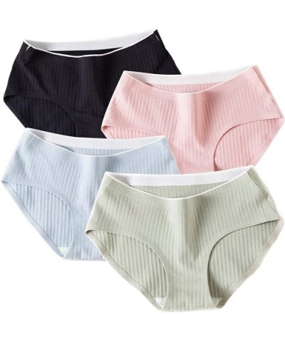 Womens Underwear Cotton Lingerie for Female Panty Pack and Briefs Ladies Seamless Hipster Undies - 4 Pack - CM18SQCKYYI $33.9...