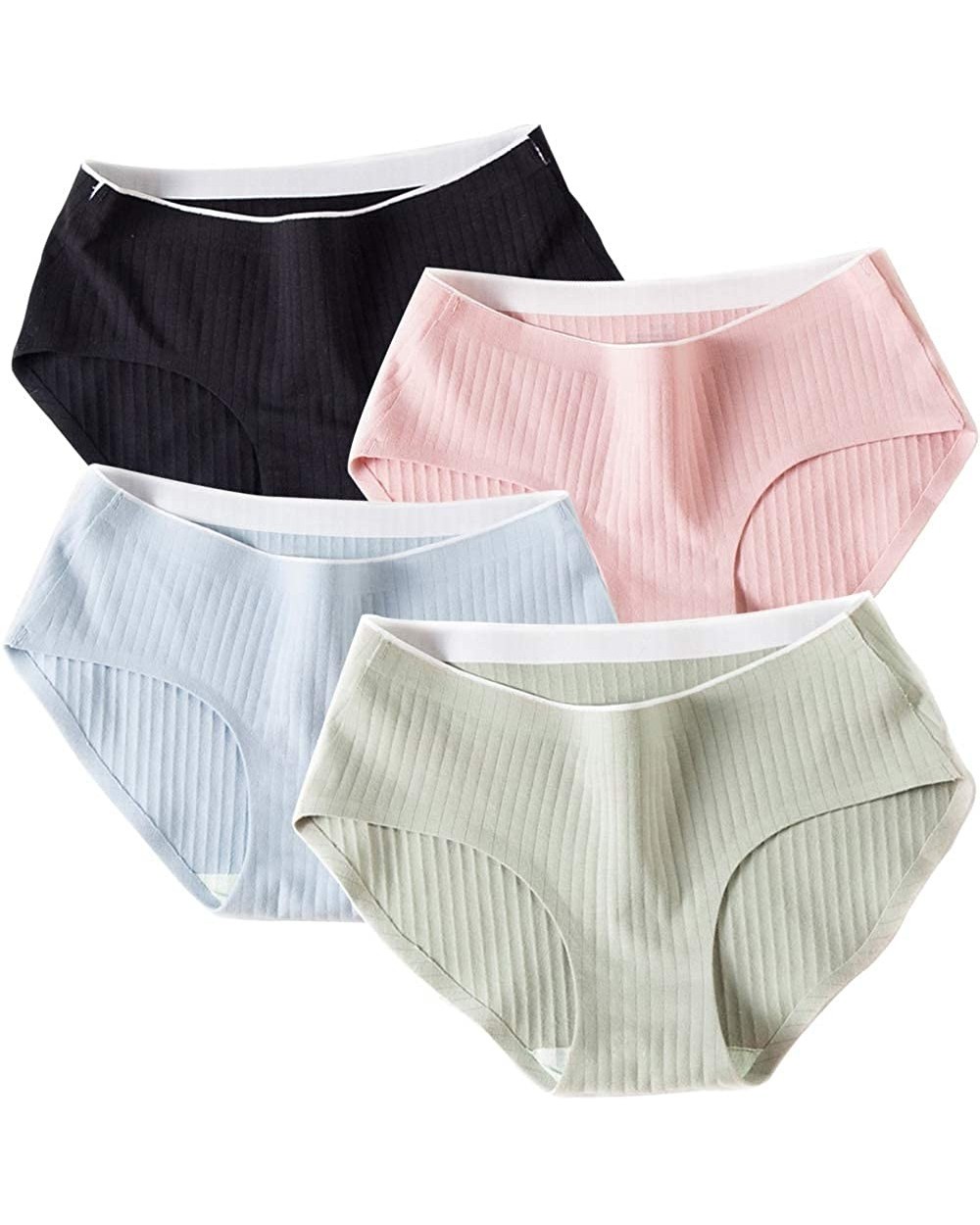 Womens Underwear Cotton Lingerie for Female Panty Pack and Briefs Ladies Seamless Hipster Undies - 4 Pack - CM18SQCKYYI $33.9...