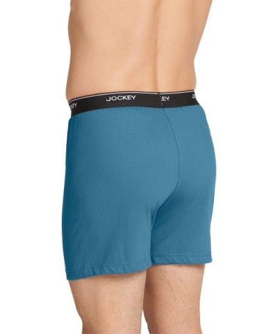 Men's Underwear Knit Boxer - Lake Blue - C3195R7A88R $29.88 Boxers