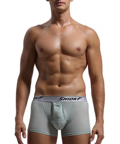 Men's Boxer Briefs Underwear Colorful 1 Pack Breathable - Gray - CL18WAU4XTO $18.04 Briefs