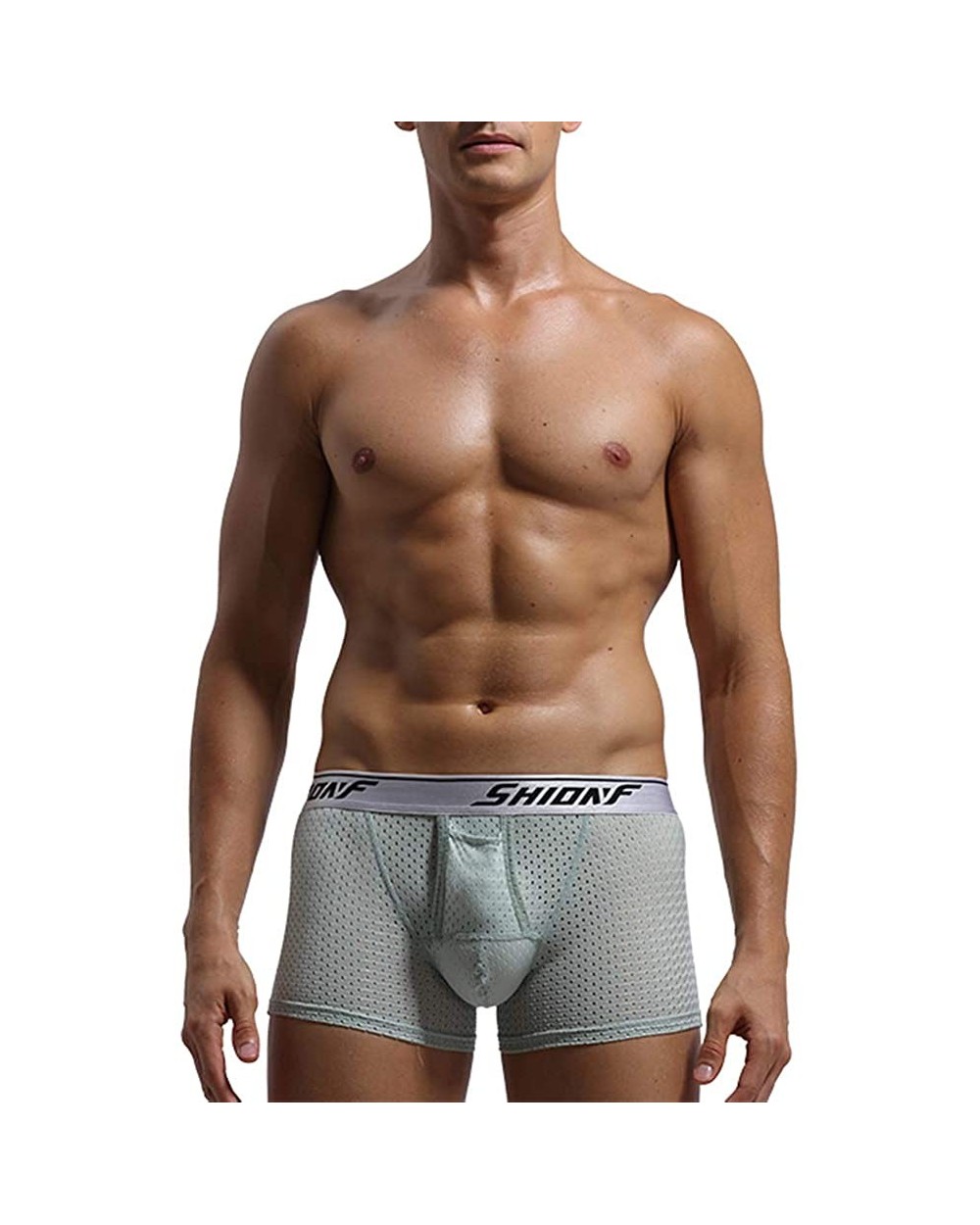 Men's Boxer Briefs Underwear Colorful 1 Pack Breathable - Gray - CL18WAU4XTO $18.04 Briefs