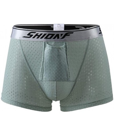 Men's Boxer Briefs Underwear Colorful 1 Pack Breathable - Gray - CL18WAU4XTO $18.04 Briefs